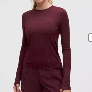 Lululemon Swiftly Wool Blend Long Sleeve Garnet